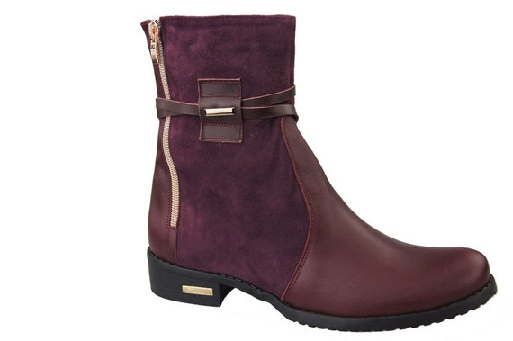 Damenschuhe Stiefeletten, Naturleder, Burgund 885 ElitaBut