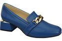 Damenschuhe mit Zierkette Pumps Mokassins Naturleder 193 Blau ElitaBut