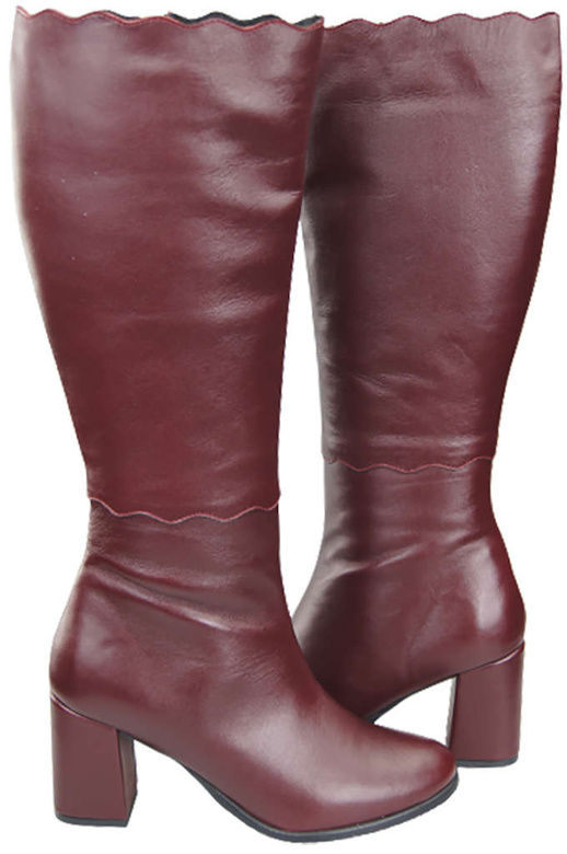 Klassische Damenstiefel, Naturleder, Burgund 176 ElitaBut