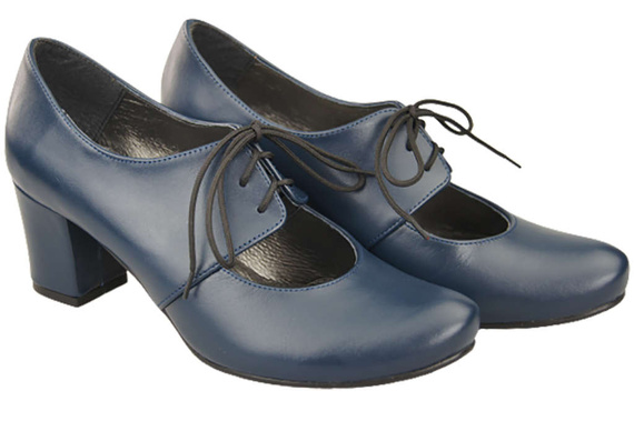 Schuhe Damenschuhe, Naturleder, Marineblau 161 ElitaBut