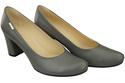 Klassische Damen Grau Leder Mandel Nase Pumps 201 ElitaBut
