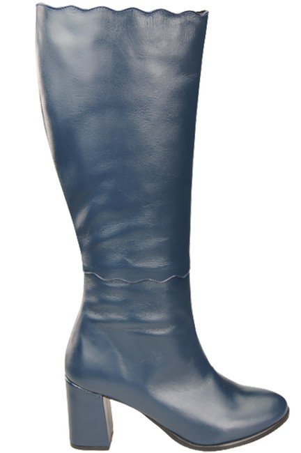Klassische Damenstiefel, Naturleder, Marineblau 176 ElitaBut