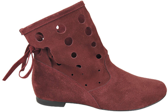 Schuhe Damen-Stiefeletten, natürliches Veloursleder, Burgund 160 ElitaBut