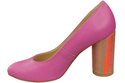 Damenschuhe Pumps Fuchsia Naturleder Bunter dekorativer Absatz 194 ElitaBut