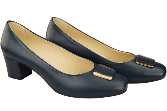 Damenschuhe Pumps Naturleder 187 Marineblau ElitaBut