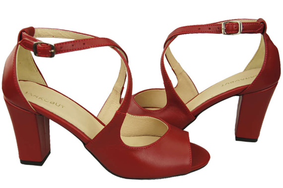 Damenschuhe Sandalen Rot Naturleder 186 ElitaBut