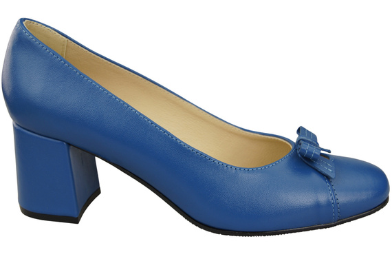 Damen Pumps mit Schleife Blau Naturleder und niedrigem Absatz 203 ElitaBut