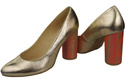 Damenschuhe Pumps Gold Naturleder Bunter Zierabsatz 194 ElitaBut