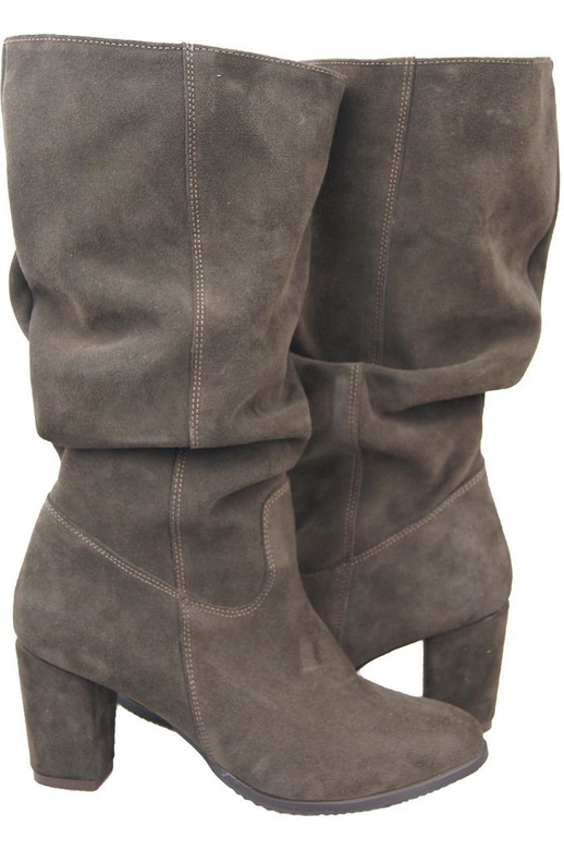 Schuhe Damenstiefel, Naturleder, Velours 141, Braun ElitaBut