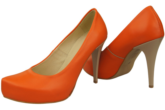 Damen Footwear Orange Stiletto Pumps Naturleder 205 ElitaBut
