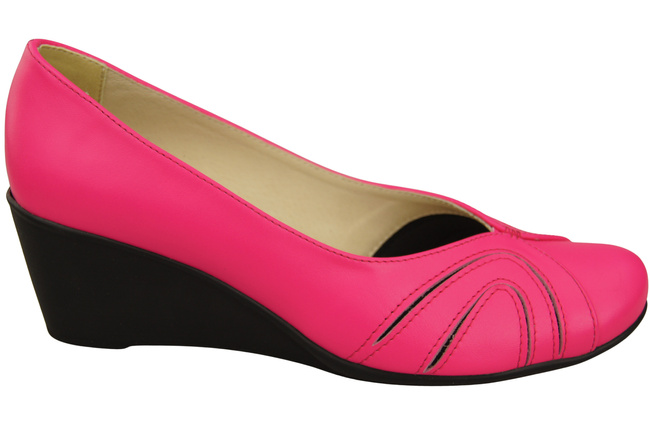 Damen Schwarz Naturleder Gestiefelte Neon Rosa 828 ElitaBut