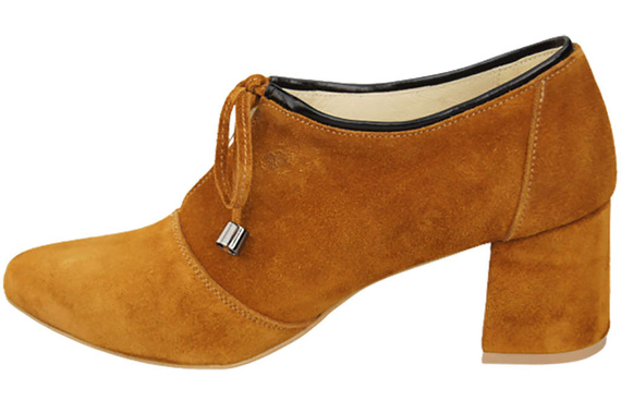 Damenschuhe Brogue-Schuhe Rot, natürliches Veloursleder 183 ElitaBut