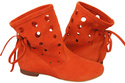 Schuhe Damen-Stiefeletten, natürliches Veloursleder, Orange 160 ElitaBut