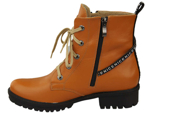 Schuhe Damenstiefeletten mit der Aufschrift NICE Natural Leather Red 173 L ElitaBut