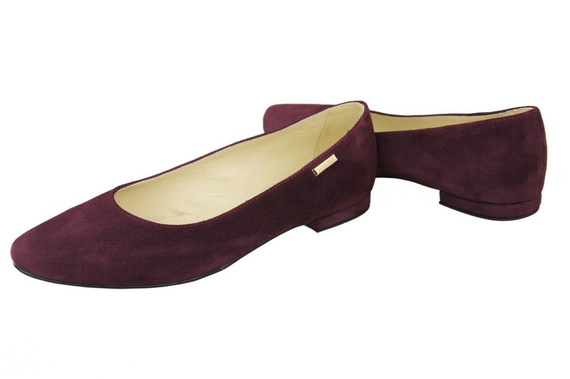 Damenschuhe Ballerinas Burgund, Naturleder, Wildleder 131 ElitaBut