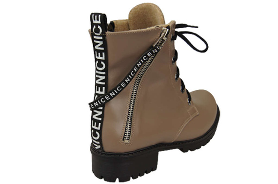 Schuhe Damenstiefeletten mit der Aufschrift NICE Natural Leather Cappuccino Dark 173 von ElitaBut