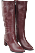Klassische Damenstiefel, Naturleder, Burgund 175 ElitaBut
