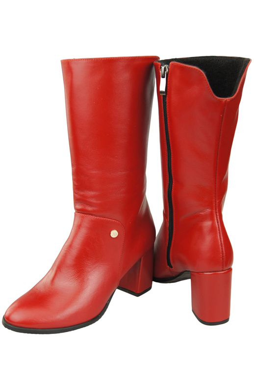Damen-Halbstiefel, Naturleder, Rot 189 ElitaBut
