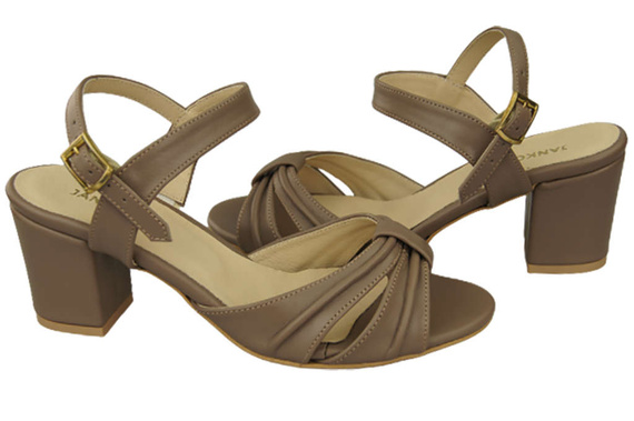 Damenschuhe Cappuccino Sandalen Naturleder 168 ElitaBut