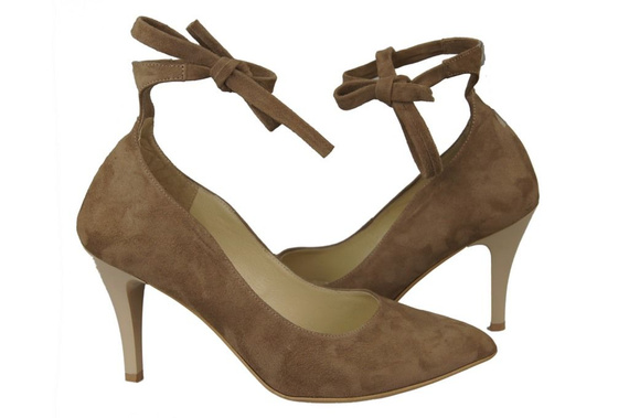 Damenschuhe Pumps, natürliches Wildleder, Cappuccino 983 ElitaBut