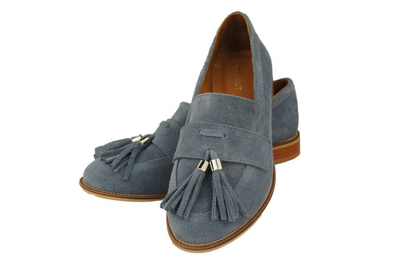 Schuhe Damen Mokassins Naturveloursleder Grau 134 ElitaBut