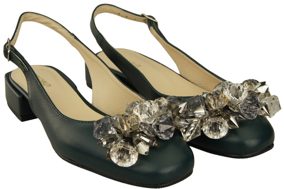 Damen Schuhe Malachit Sandalen mit Kristallen Naturleder 215 ElitaBut