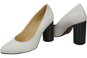 Damenschuhe Pumps Weiß Naturleder Bunter Zierabsatz 194 ElitaBut