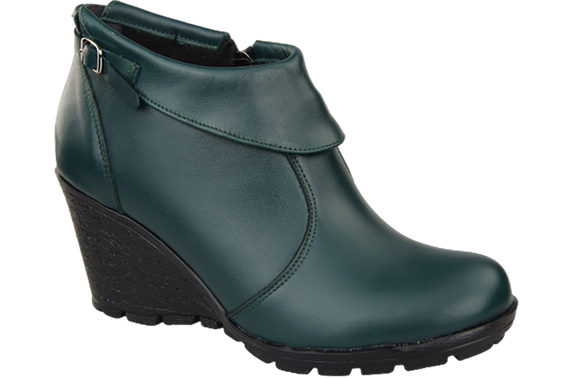 Damenschuhe Keilstiefel, Naturleder, Malachit 739 ElitaBut