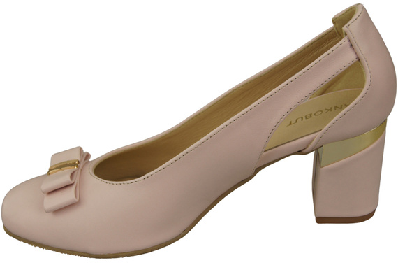 Schuhe Damen Puderrosa Pumps aus Naturleder mit dekorativem Absatz 199 ElitaBut