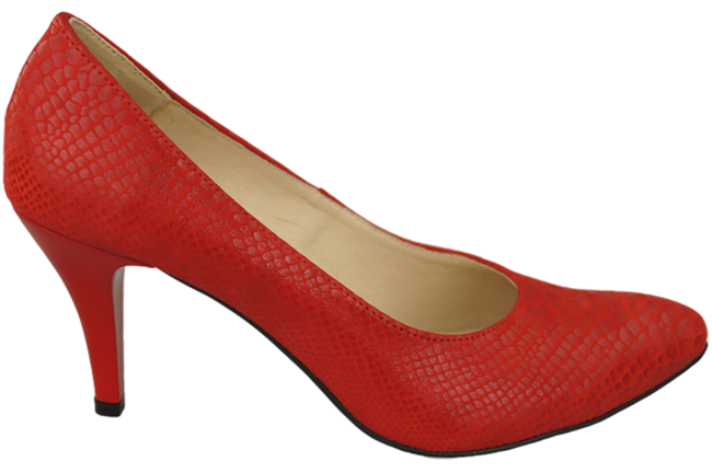 Damenschuhe Pumps Rot Schlangenmotiv Naturleder 150 ElitaBut