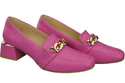 Damenschuhe mit Zierkette Pumps Mokassins Naturleder 193 Fuchsia ElitaBut