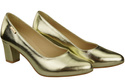 Klassische Glatt Damen Gold Naturleder Schuhe 213 ElitaBut