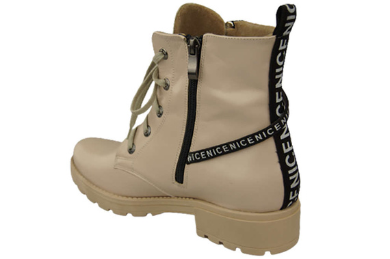 Schuhe Damen-Stiefeletten mit der Aufschrift NICE Natural Leather Cappuccino Light 173 von ElitaBut