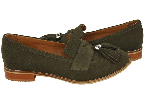 Schuhe Damen Mokassins Naturleder Velours Flasche 134 ElitaBut