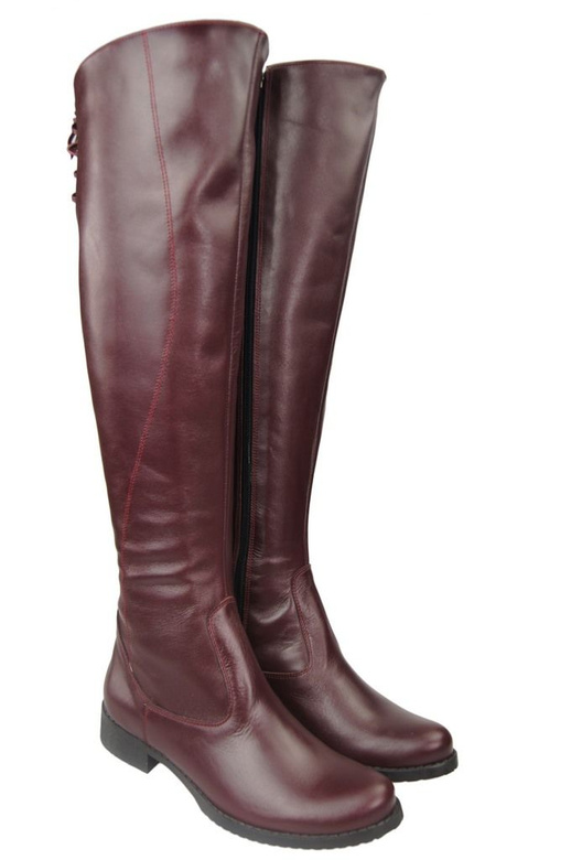 Schuhe Damenstiefel Stiefel Overknee-Stiefel Naturleder Burgund 121 ElitaBut