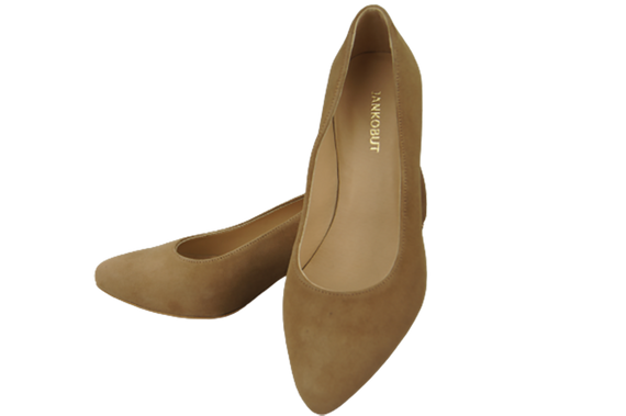 Damenschuhe Pumps Olivfarbenes natürliches Wildleder mit dekorativem Absatz 158 von ElitaBut