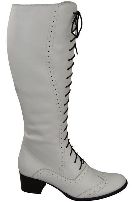 Damenschuhe Schnürstiefel, Naturleder, Weiß 595 ElitaBut