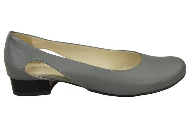 Damen-Ballerinas Grau, Naturleder 103 ElitaBut