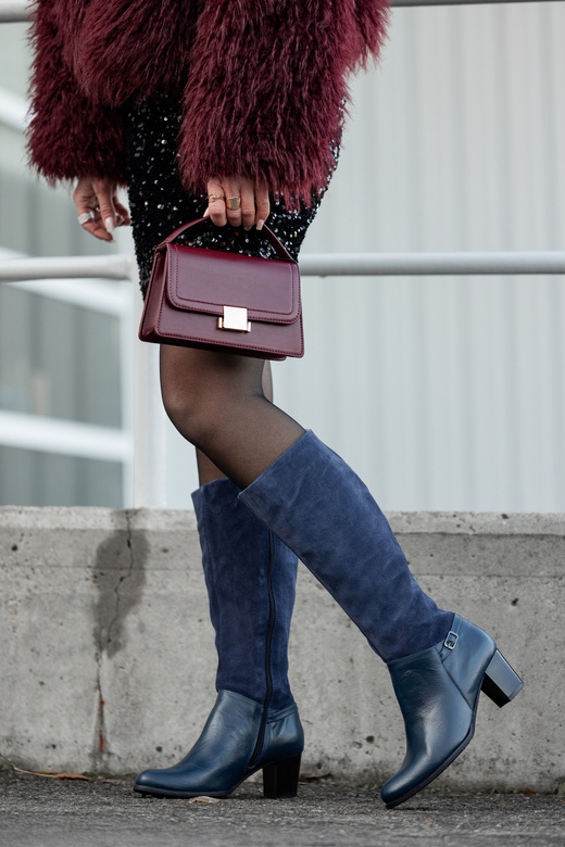 Schuhe Damenstiefel, Naturleder 101 Marineblau ElitaBut