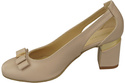 Schuhe Damen Cappuccino Blass Pumps aus Naturleder mit dekorativem Absatz 199 ElitaBut