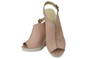 Schuhe Damen-Keilsandalen, Naturleder, Puderrosa 992 ElitaBut