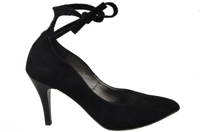 Damenschuhe Pumps, natürliches Wildleder, Schwarz 983 ElitaBut