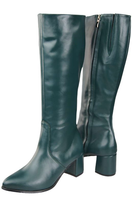 Klassische Damenstiefel, Naturleder, Malachit 175 ElitaBut