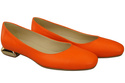 Flache Frauen Schuhe Orange Dekorative Ferse Naturleder 209 ElitaBut