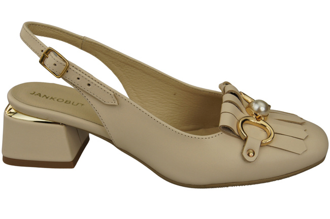 Damenschuhe Beige Sandalen mit Fransen verziert Naturleder 208 ElitaBut