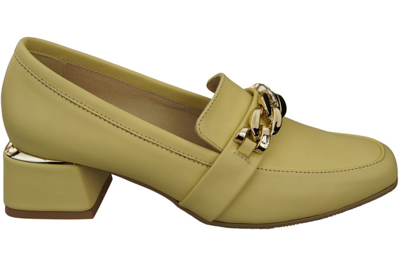 Damenschuhe mit Zierkette Pumps Mokassins Naturleder 193 Banana ElitaBut