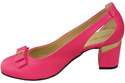 Schuhe Damen Neon Pink Pumps aus Naturleder mit dekorativem Absatz 199 ElitaBut