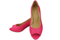 Damenschuhe PEEP TOE Pumps Neonrosa Naturleder mit beschichtetem Absatz 192 ElitaBut