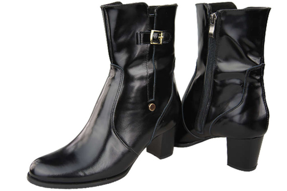 Damenstiefel, Warm, Naturleder, Schwarz, Glänzend 882 Z ElitaBut