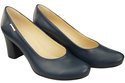 Klassische Damen Marineblaues Leder Mandel Nase Pumps 201 ElitaBut